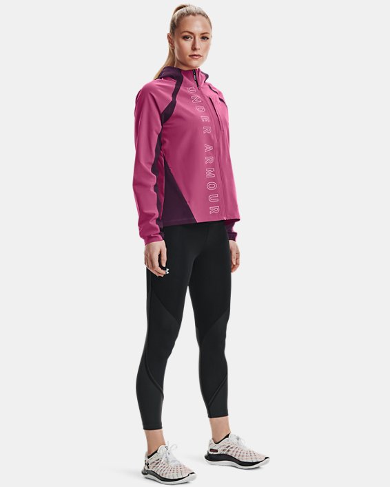 Women's UA Qualifier OutRun The Storm Jacket, Red, pdpMainDesktop image number 2